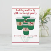 クリスマスホリデー　コーヒー＆ギフト交換会 招待状 (スタンド正面)