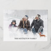 クリスマスホリデー ゴールド タン ダックスフンド 犬の写真 箔シーズンカード (裏面)