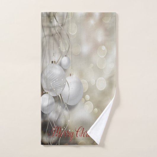 クリスマスホリデー、シックなクリスマスボール バスタオルセット (ハンドタオル)