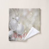 クリスマスホリデー、シックなクリスマスボール バスタオルセット (ウォッシュタオル)