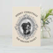 クリスマスホリデー シルバー リーフ 写真フレーム シーズンカード (スタンド正面)