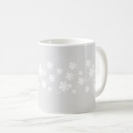 クリスマスホリデー シーズンの雪の結晶パターン グレー ホワイト コーヒーマグカップ