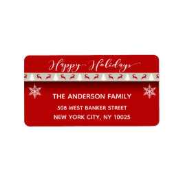 クリスマスホリデー – ハッピーホリデイズレッドディアー ラベル