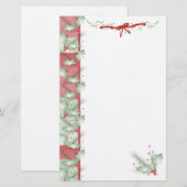 クリスマスホリデー_ハッピーホリー日 便箋 (正面/裏面)