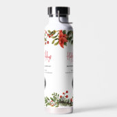 「クリスマスホリデー　ビジネスロゴと住所を追加」 ウォーターボトル (左面)