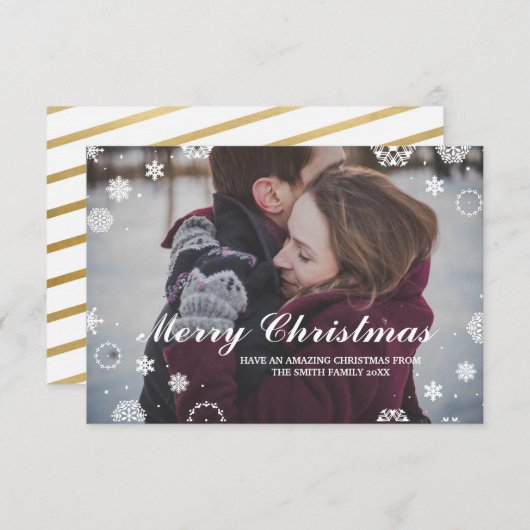 クリスマスホリデー フォトカード クリスマスカップル 招待状 (正面/裏面)