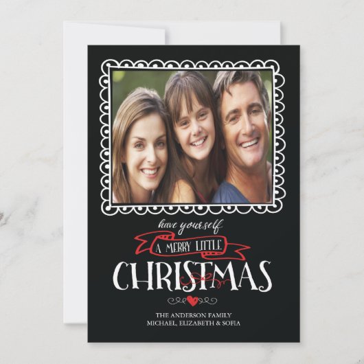 クリスマスホリデー フォトカード 楽しいひと時を シーズンカード (正面)