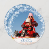 クリスマスホリデー – フォトスノーフレークFrame Temp シーズンカード (正面/裏面)