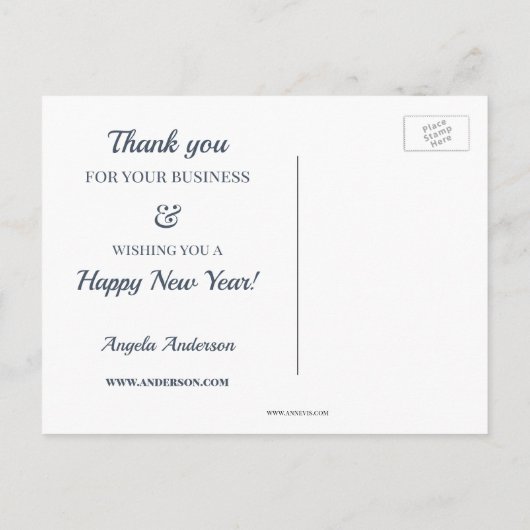 クリスマスホリデー フォト ネイビー スウェーター ポストカード (裏面)