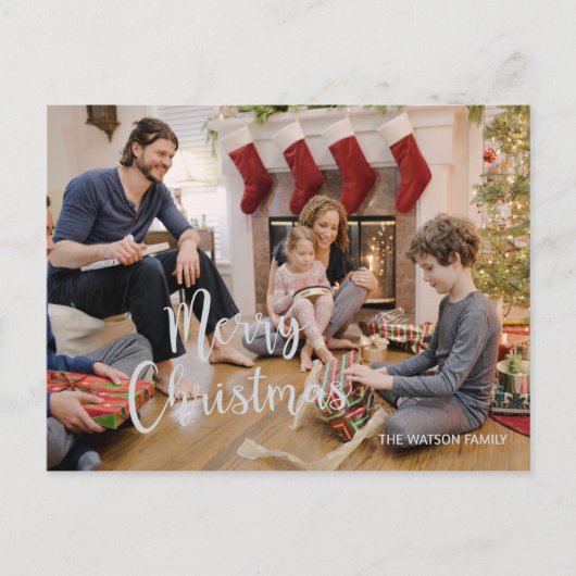 クリスマスホリデー フォト 挨拶 ポストカード (正面)
