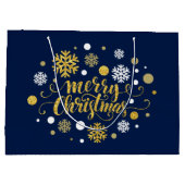 クリスマスホリデー – メリークリスマスきらめく ラージペーパーバッグ (裏面)