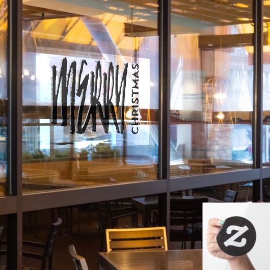 クリスマスホリデー モダン タイポグラフィ 窓 ウィンドウサイン (レストラン窓)