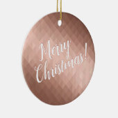 クリスマスホリデー ローズゴールド シックなデザイン セラミックオーナメント (右)