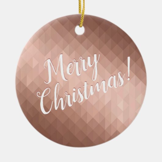 クリスマスホリデー ローズゴールド シックなデザイン セラミックオーナメント (正面)
