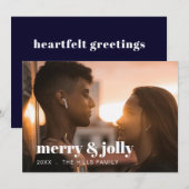 クリスマスホリデー 現代フォト シーズンカード (正面/裏面)
