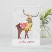 クリスマスホリデー 鹿の雪の結晶 招待状 (スタンド正面)