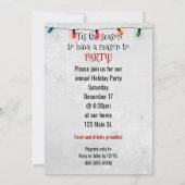 クリスマスホリデー 鹿の雪の結晶 招待状 (裏面)