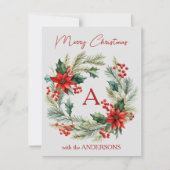 クリスマスホリデー wreath はがき シーズンカード (正面)