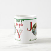 クリスマスホリデーJOYギフト写真名（年） コーヒーマグカップ (中央)