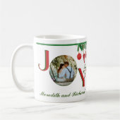 クリスマスホリデーJOYギフト写真名（年） コーヒーマグカップ (左)