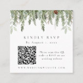 クリスマスホリデーRSVP QRコード格納装置カード スクエア名刺 (正面)