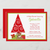 クリスマスホリデ大切ーベビーシャワー招待状 招待状 (正面/裏面)