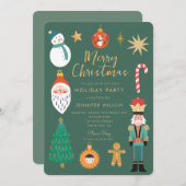 クリスマスホリメリーティお洒落ーパーティー 招待状 (正面/裏面)