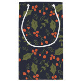 クリスマスホリモダンディーブホリーボタニカル スモールペーパーバッグ (裏面)