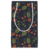 クリスマスホリモダンディーブホリーボタニカル スモールペーパーバッグ (正面)