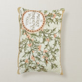 クリスマスホリーかわいらしアンティーク挨拶 アクセントクッション (裏面(縦))