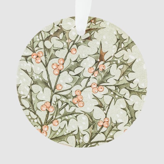 クリスマスホリーかわいらしアンティーク挨拶 オーナメント (正面)