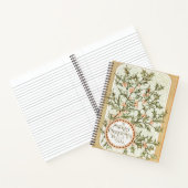 クリスマスホリーかわいらしアンティーク挨拶 ノートブック (内部)