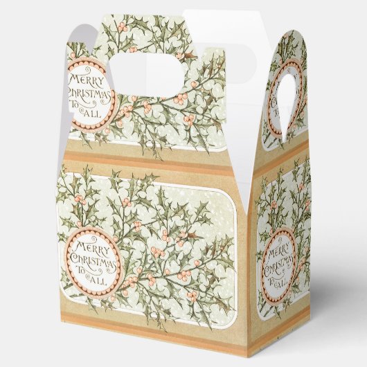 クリスマスホリーかわいらしアンティーク挨拶 フェイバーボックス (オープン)