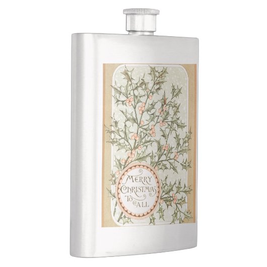 クリスマスホリーかわいらしアンティーク挨拶 フラスク (右)