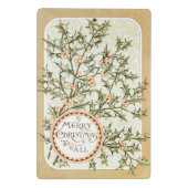 クリスマスホリーかわいらしアンティーク挨拶 ミニクリップボード (裏面)