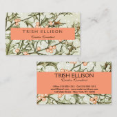 クリスマスホリーかわいらしアンティーク挨拶 名刺 (正面/裏面)