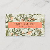 クリスマスホリーかわいらしアンティーク挨拶 名刺 (正面)