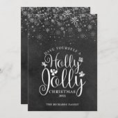 クリスマスホリーすてきスエレガントクリプトカルボード シーズンカード (正面/裏面)