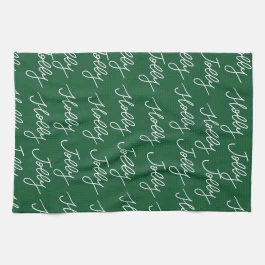 クリスマスホリーすてきティー キッチンタオル (横)