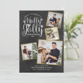 クリスマスホリーすてきフォトコラージュチャルクボード シーズンカード (スタンド正面)