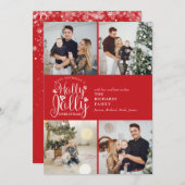 クリスマスホリーすてき脚本4フォトコラージュ シーズンカード (正面/裏面)