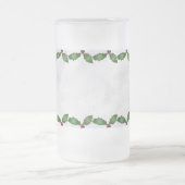 クリスマスホリーすり付きマグカップ フロストグラスビールジョッキ (中央)