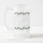 クリスマスホリーすり付きマグカップ フロストグラスビールジョッキ (左)