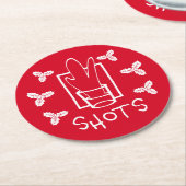 クリスマスホリーとガきらめくラス ラウンドペーパーコースター (アングル)