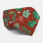 クリスマスホリーとピネコーンのシームレスなパターン ネクタイ (ロール)