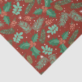 クリスマスホリーとピネコーンのパターン2 薄葉紙 (詳細)