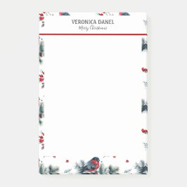 クリスマスホリーとブルフィンチのパターン ポストイット