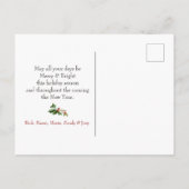 クリスマスホリーとベリーホリデーフォト シーズンポストカード (裏面)