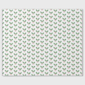 クリスマスホリーとベリー柄のラッピング紙 ラッピングペーパー (フラット)