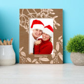 クリスマスホリーとヤドリギの植物学縁ど術 レーザー彫刻フレーム